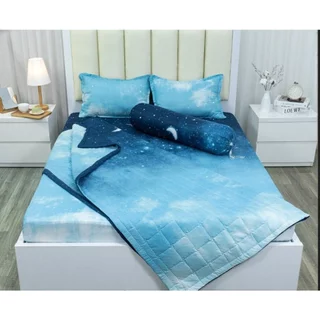 Chăn Hè trần bông mỏng kích thước 1M8x2m vải cotton poly mề mịn