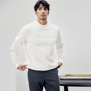 Áo Sweater nam  SANHEER cổ tròn chất cotton PIQUE thương hiệu Alpha Man mùa thu đông