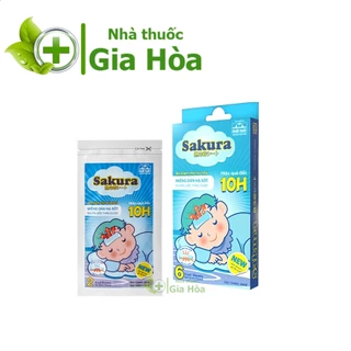 Miếng dán hạ sốt thảo dược Sakura (Nhất Nhất) an toàn trẻ sơ sinh, trẻ nhỏ, làm mát nhanh, hiệu quả 10h, dính tốt, dễ gỡ