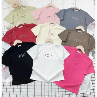 Áo Baby Tee Chữ You Màu Trơn Borip Quảng Châu 4 Chiều - Dư Tú Lệ Shop