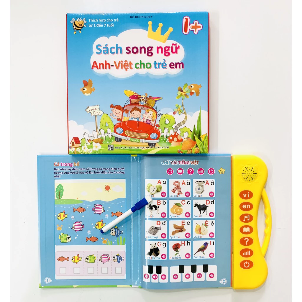 [Phiên Bản Mới nhất] Sách Nói Điện Tử Song Ngữ Anh- Việt Giúp Trẻ Học Tốt Tiếng Anh- Cho Bé Từ 1- 7 Tuổi