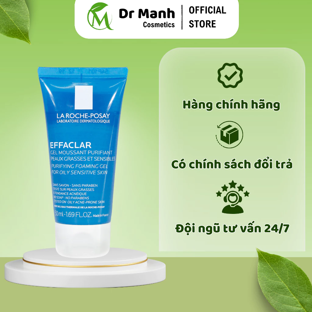 Gel rửa mặt La Roche Posay Hỗ trợ giảm mụn, Kiềm dầu, Làm sạch da - 50ml - Dr Mạnh