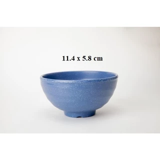 Chén(bát) cơm nhựa Melamine nhám xanh dương