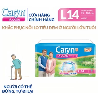 Tã quần người lớn Caryn Mỏng nhẹ Chống tràn Size L14 Miếng Dành Cho Người già Có Thể Tự Đi Lại