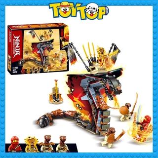 Đồ chơi lắp ráp ninjago rắn lửa khổng lồ Fire Fang đại chiến ninja rắn chúa xếp hình ZM4017 Zimo 60097 mô phỏng 70674