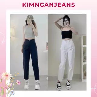 Quần baggy kaki nữ bigsize quần kaki nữ lưng cao kiểu ống suông rộng hack dáng dễ phối đồ thời trang Hàn Quốc