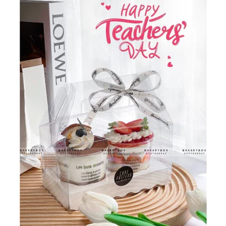 Hộp Nhựa Mica Trong Đựng Cupcake 2 Ô