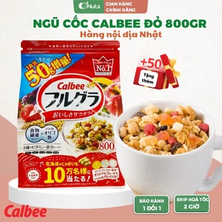 Ngũ cốc Calbee Đỏ 750g, Calbee Trắng ít đường nhiều rau củ, dùng ăn sáng cho người ăn kiêng giảm cân