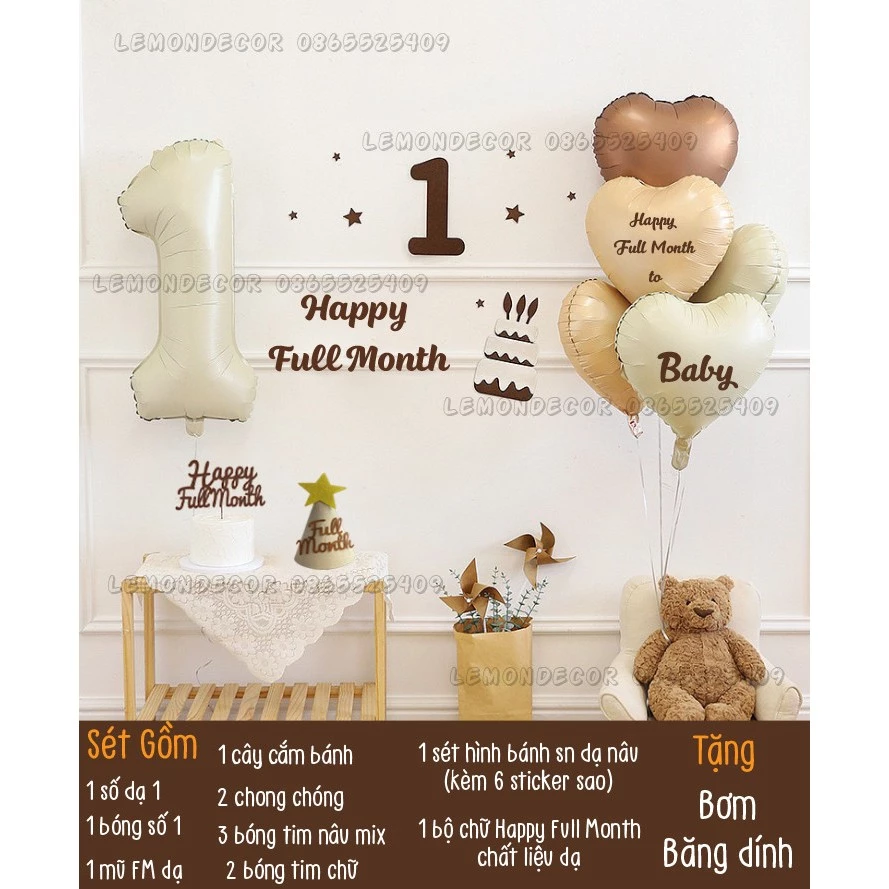 Sét bóng đầy tháng-full month bé trai bé gái mẫu mới nhất-by Lemondecor