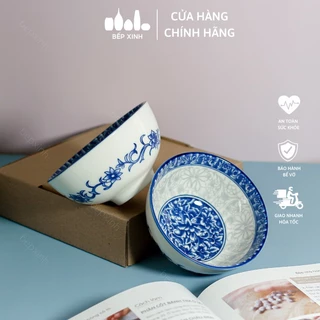 Chén cơm họa tiết hoa xanh lam - Sứ Minh Châu