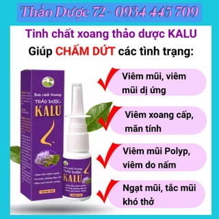 [Chính Hãng] Xịt Xoang Kalu Thảo dược ,làm hết triệu chứng viêm xoang ,viêm mũi dị ứng