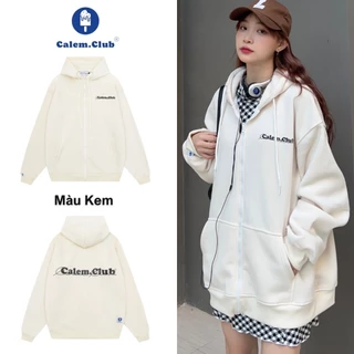 Áo khoác unisex zip CALEM.CLUB - Áo khoác nỉ dây kéo nhiều màu dày dặn form rộng