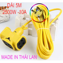 BỘ Ổ CẮM , PHÍCH CẮM ĐIỆN ĐÚC CHỐNG VỠ Dây Điện 5M - 20M Kèm Ổ Điện 4 Lỗ Thái Lan.