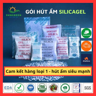 Gói hút ẩm thực phẩm cân 100g loại 1/2/3/5/10/50/100g Silicagel Gói chống ẩm mốc, khử mùi