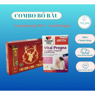 [Combo bầu]Cao Ban Long Siberia Tw3 100g và Vital Pregna, bổ trứng, tăng cường nội tiết nữ, bổ sung acid folic, bổ máu