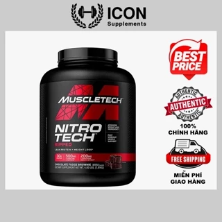 Sữa Tăng Cơ Hỗ Trợ Giảm Mỡ Nitro Tech Ripped 4lbs (1.8kg) Vị Chocolate