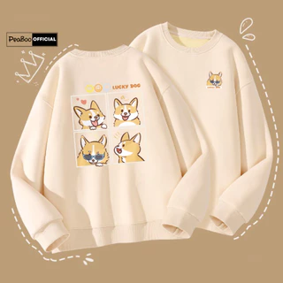 Áo Sweater Lucky Dog Nam Nữ By PEABOO Unisex Chất Nỉ Lót Bông Form Rộng