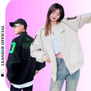 Áo khoác bomber da lộn thêu nam nữ GOOAN [100% SẢN PHẨM GIỐNG VIDEO] form rộng 2 lớp thời trang unisex LEANDER OFFICIAL