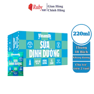 Thùng 48 Bịch Sữa dinh dưỡng Vinamilk không đường 220ml