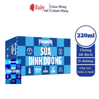 Thùng 48 Bịch Sữa Dinh Dưỡng Vinamilk ít đường 220ml