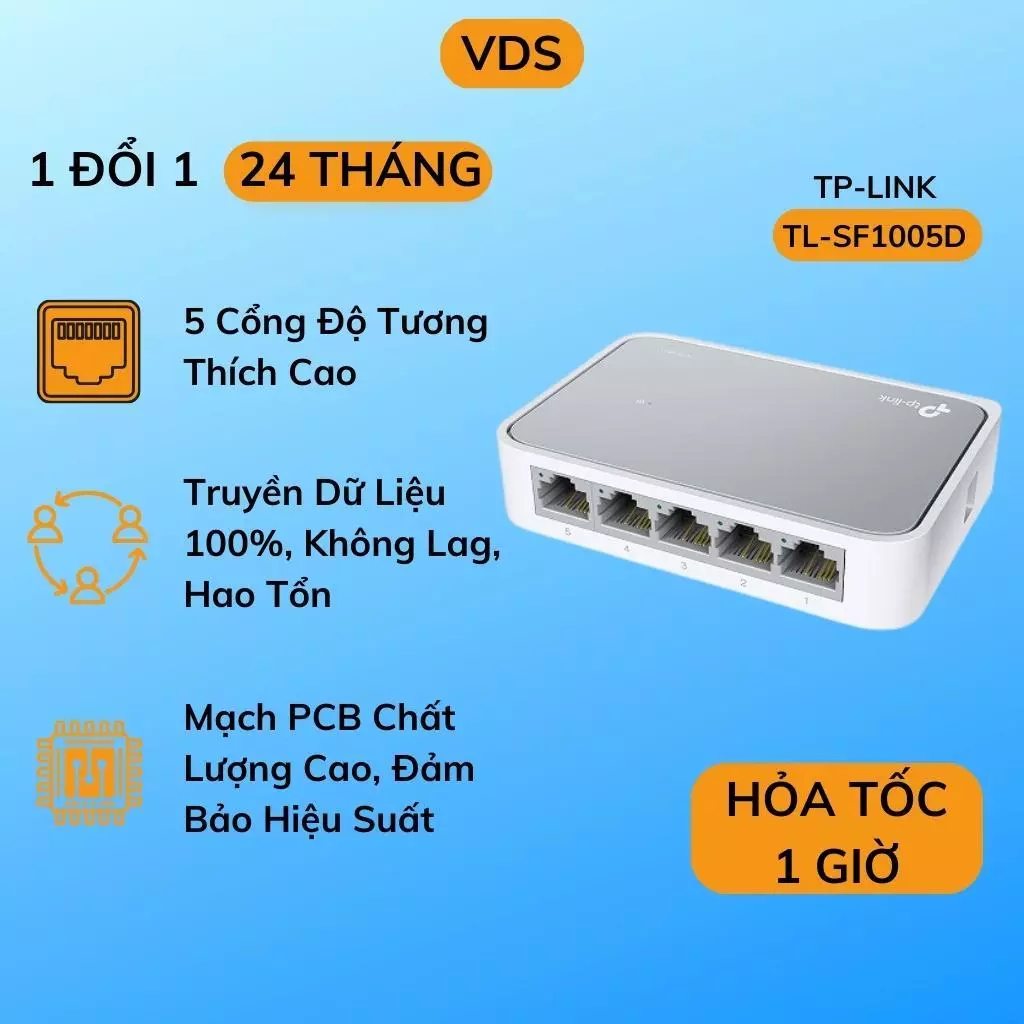Bộ chia mạng lan TP-Link TL-SF1005D 5 cổng Switch chia tín hiệu 5 ports 10/100Mbps - VDS Shop