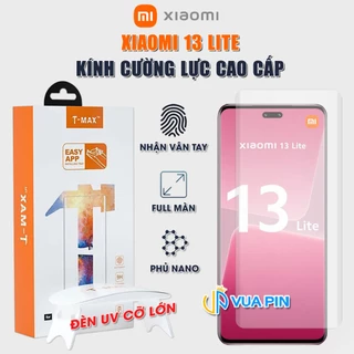 Kính cường lực Xiaomi 13 Lite nhận vân tay màn hình đèn UV cỡ lớn T-Max - Dán màn hình Xiaomi Mi 13 Lite