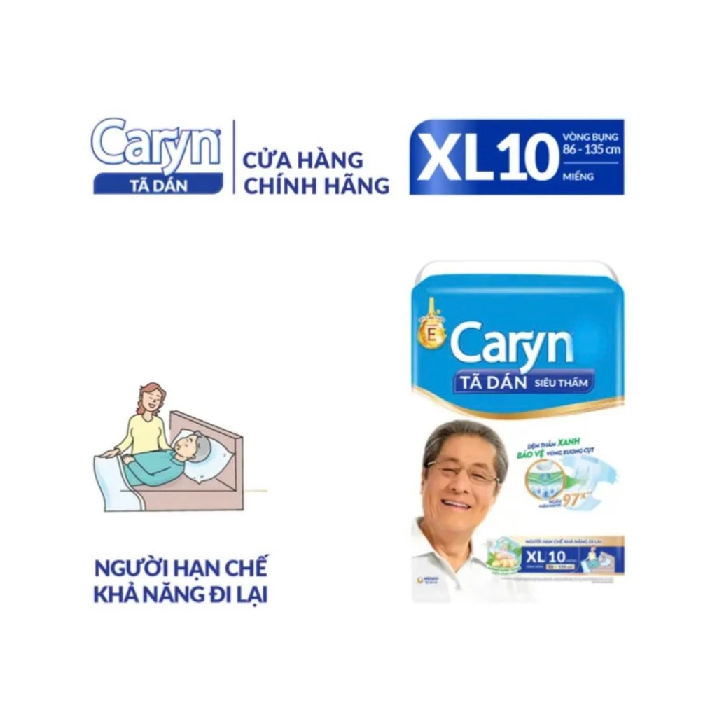 Tã dán người lớn Caryn bỉm dán gói XL10 XL20