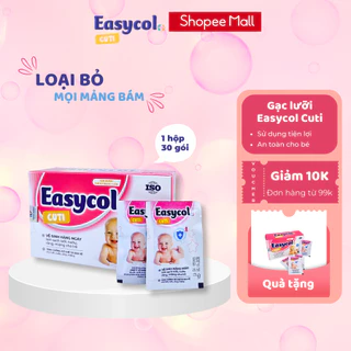 Gạc rơ lưỡi Easycol Cuti chiết xuất lá hẹ, keo ong làm sạch lưỡi, nướu, khoang miệng cho bé hộp 30 gói