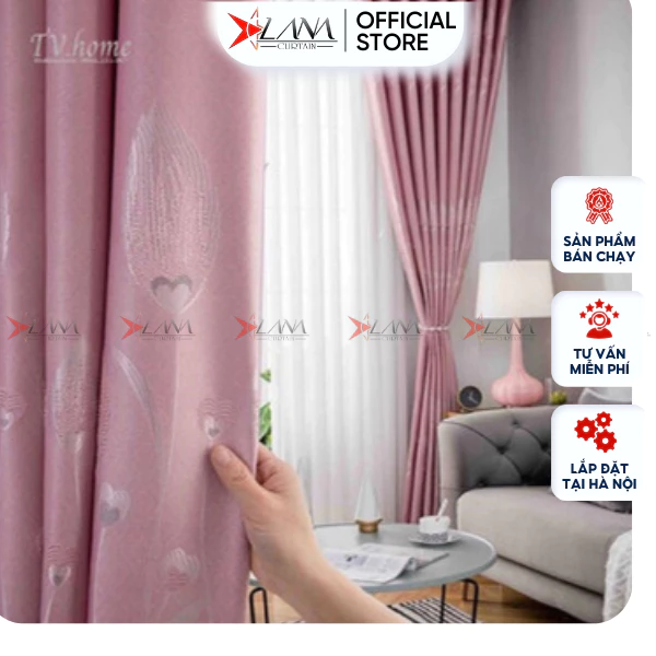 Rèm cửa gấm rèm cửa sổ rèm cửa chính hoa thêu xinh