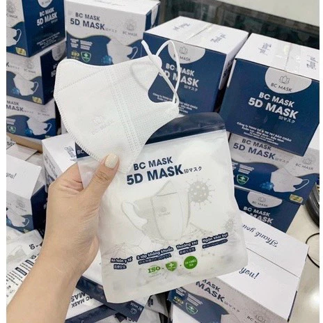 Khẩu Trang 5D BC Mask 3 Lớp Kháng Khuẩn Cao Cấp Hộp 100 Chiếc