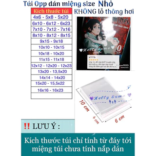 100g Túi bóng kính OPP dán miệng size nhỏ ,nhiều kích thước