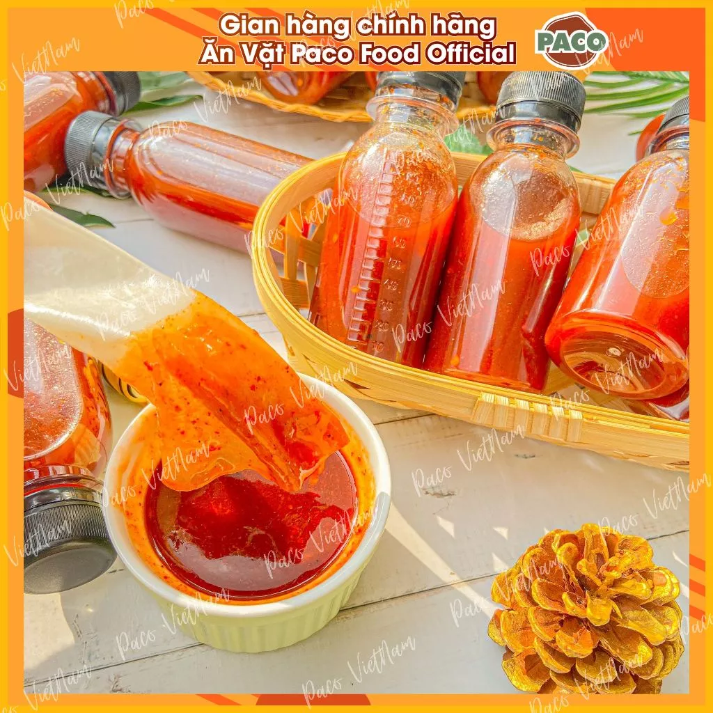 sốt bò chấm Paco Food ăn là thích mê ăn kèm cùng bánh tráng trộn bánh chai lẻ 50ml/100ml