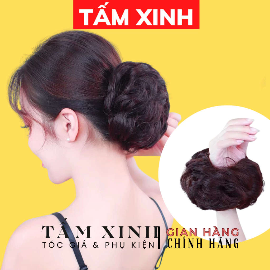 Búi tóc giả trung niên đẹp thời trang - búi tóc giả