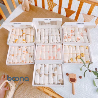 Boona - Set 6 khăn sữa Muslin mềm mại, thấm hút tốt