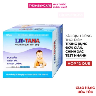 Que thử rụng trứng LH Tana Tanaphar, Hộp 12 que - Xác định đúng thời điểm rụng trứng, tiện lợi, chính xác, test nhanh