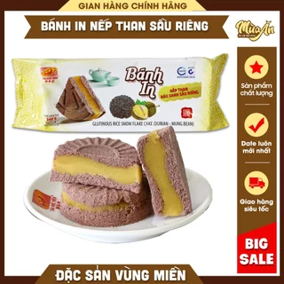 Bánh in nếp than đậu xanh sầu riêng gói 6 bánh tròn Tân Huê Viên, món ăn vặt miền Tây, bánh kẹo đãi Tết