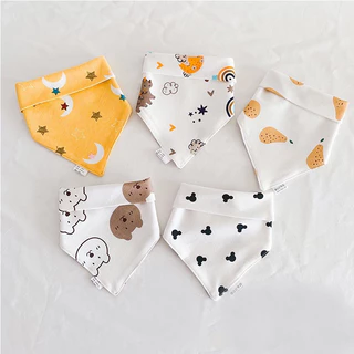 Set yếm cho bé, set 5 khăn yếm tam giác cho bé chất liệu cotton mềm mịn phong cách Hàn Quốc YC03 Sociu shop