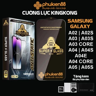 Kính cường lực Samsung A02 A02s A03 A04 A04s A05 A05s Core, Super Kingkong ESD full màn, Miếng dán bảo vệ toàn màn hình