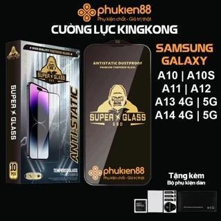 Kính cường lực Samsung A10 A10s A11 A12 A13 A14 4G 5G , Super Kingkong ESD full màn, Miếng dán bảo vệ toàn màn hình