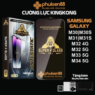 Kính cường lực Samsung M30 M30S M31 M31S M32 M33 M34 4G 5G, Super Kingkong ESD full màn, Miếng dán bảo vệ toàn màn hình