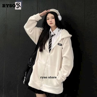 Áo Hoodie Zip Chất Nỉ Bông Dày Dặn Nón 2 Lớp, Áo Khoác Nỉ Dây Kéo Nhiều Màu Form Rộng Unisex Rysostore