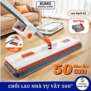 Cây Lau Nhà Tự Vắt Kumo Xoay 360 Độ Thông Minh Con lăn Trợ Lực Vắt Khô Nước