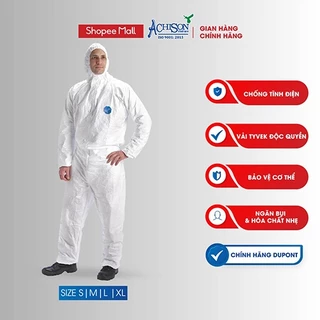 Quần áo chống hóa chất, chống bụi Dupont Tyvek 400 Trắng - Type 5 - Type 6, phòng dịch, phun thuốc trừ sâu