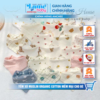 Yếm xô muslin organic cotton mềm mại cho bé Lame Baby