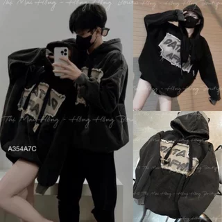 Áo Hoodie Nam Nữ Phối Chữ Bò Rách Jean DA.TA May Đáp Nổi Nỉ Cotton Form Rộng Thụng unisex  mẫu hót 2023