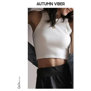 Áo Ba Lỗ Nữ Croptop Sát Nách Qudu - Ôm Body Tank Top chất cotton Co Giãn Bốn Chiều, Mặt Vải Mịn Mát🍃