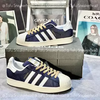 Giày Thể Thao Adidas Superstar Denim 'Navy White'. Giày Das Sò Denim Navy