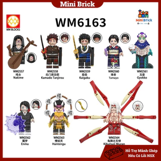 Kimetsu No Yaiba Mô hình Lắp ráp Minifigures Thanh Gươm Diệt Quỷ Anime Tanjiro Muzan Gyoko WM6164 Minibrick Minibricks