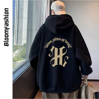 Áo hoodie nam dày Chonmua365 chữ H phía sau lưng dáng rộng thu đông