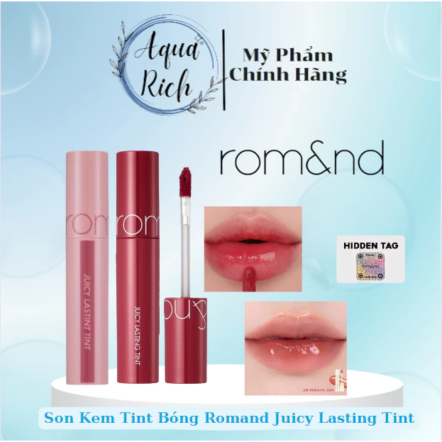 [Đủ Màu] Son Kem Tint Bóng Romand Juicy Lasting Tint 5.5ml [13 - 16 - 19 - 20 - 21 - 23 - 24 - 25 - 28 - 29-36-37-38-39]